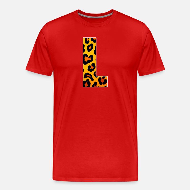 Conception des coins imprimés léopards - T-shirt bio Premium Homme - rouge