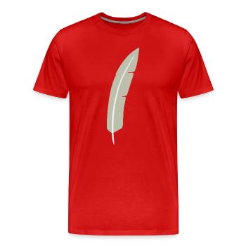 Feather Arc Minimalist Print - T-shirt bio Premium Homme - rouge - Devant - Damien (186cm)