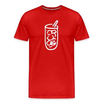 Eistee,Zitrone,Eiswürfel,Alkohol,Tee,Soda,Eis - Männer Premium Bio T-Shirt - Rot - Vorne - Damien (186cm)