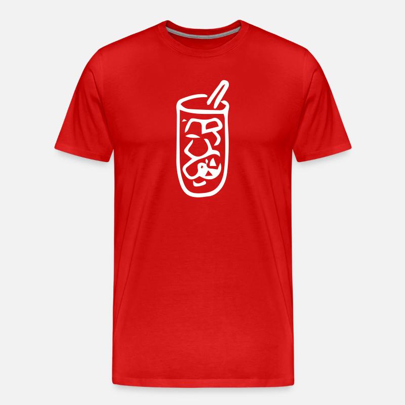 Eistee,Zitrone,Eiswürfel,Alkohol,Tee,Soda,Eis - Männer Premium Bio T-Shirt - Rot