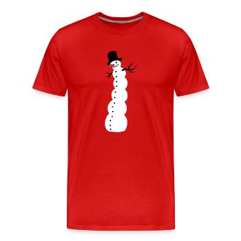 snowman - Men's Premium Organic T-Shirt - red - Front - Damien (186cm)