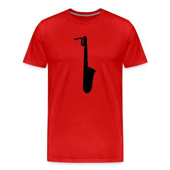saxophone saxo baryton - T-shirt bio Premium Homme - rouge - Devant - Damien (186cm)