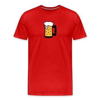Beer Glas - Männer Premium Bio T-Shirt - Rot - Vorne - Damien (186cm)