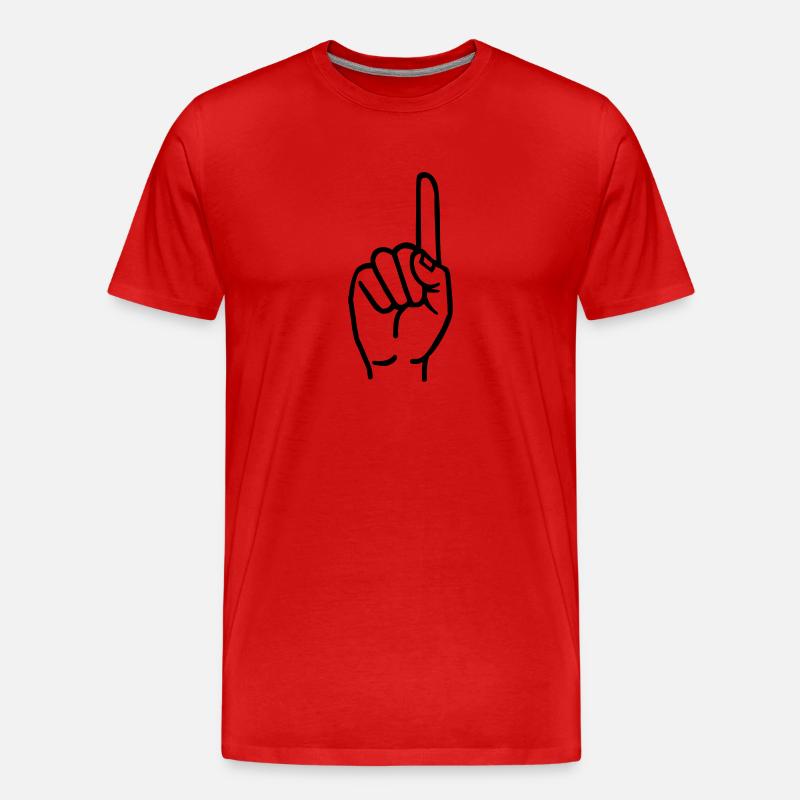 Finger - Männer Premium Bio T-Shirt - Rot