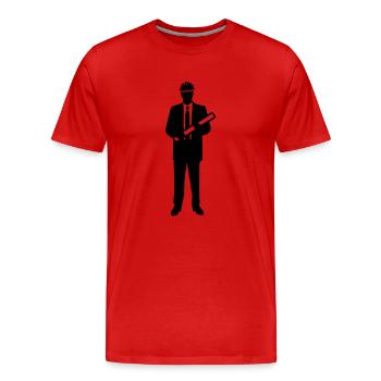 Ingénieur - T-shirt bio Premium Homme - rouge - Devant - Damien (186cm)