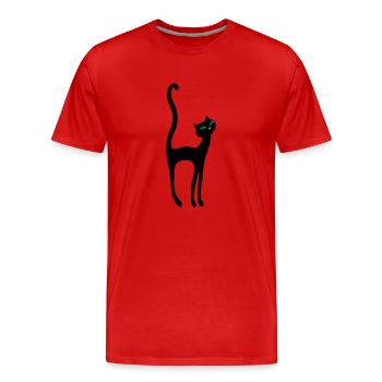 Retro Kittenish Cat by Patjila - Men's Premium Organic T-Shirt - red - Front - Damien (186cm)