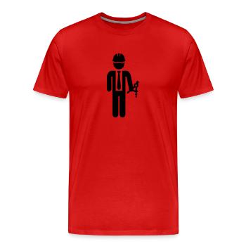 Ingenieur - Männer Premium Bio T-Shirt - Rot - Vorne - Damien (186cm)