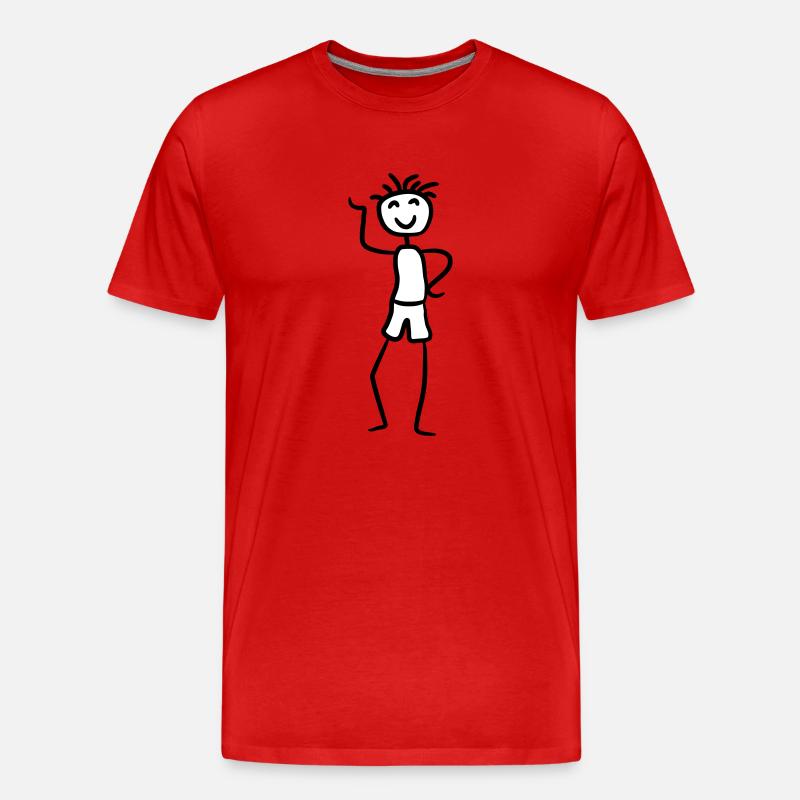 Glücklicher cooler Junge - Männer Premium Bio T-Shirt - Rot