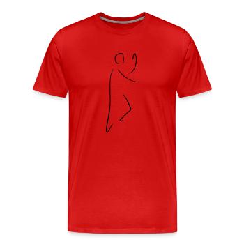 Qigong Line Art – Minimalistisch - Männer Premium Bio T-Shirt - Rot - Vorne - Damien (186cm)