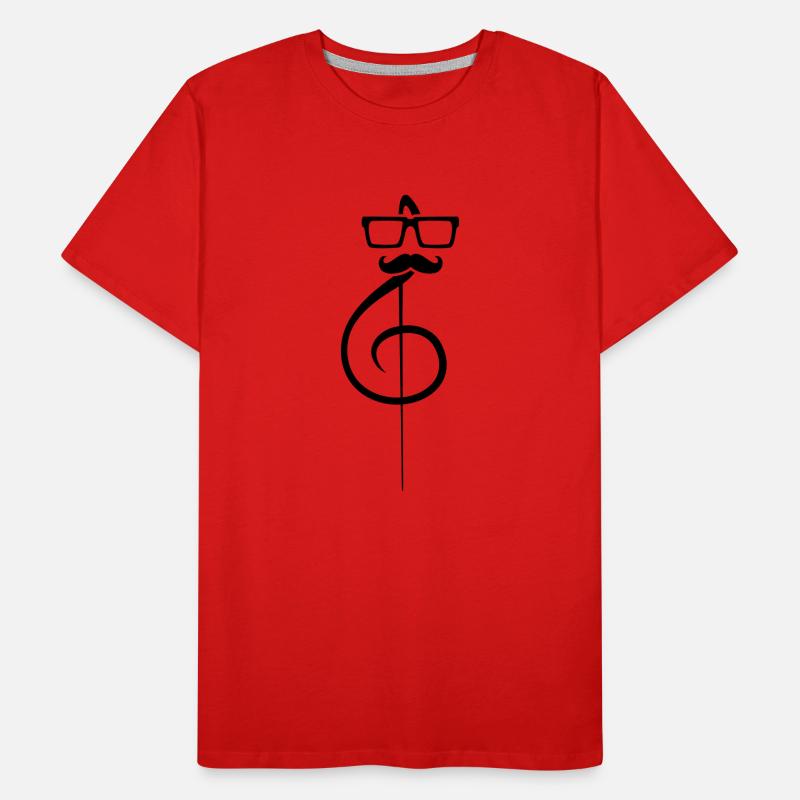 Clef de musique note moustache nerd geek T-shirt bio Premium Homme