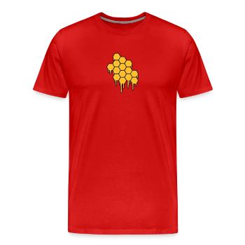 Honeycombs Pattern - Men's Premium Organic T-Shirt - red - Front - Damien (186cm)