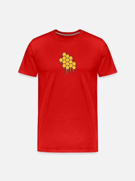 Honeycombs Pattern - Men's Premium Organic T-Shirt - red