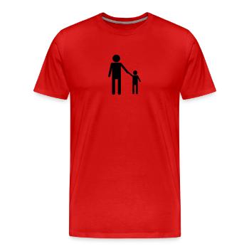 vater_u_sohn - Männer Premium Bio T-Shirt - Rot - Vorne - Damien (186cm)