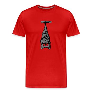 bat hanging - Men's Premium Organic T-Shirt - red - Front - Damien (186cm)