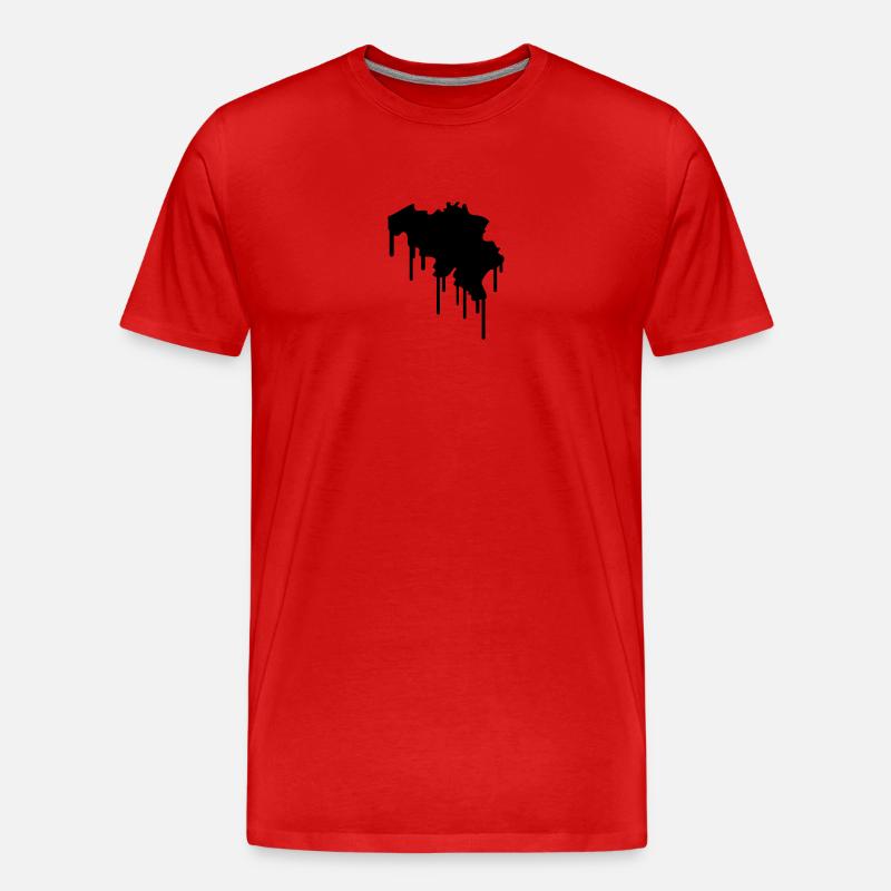 Belgium Graffiti - Männer Premium Bio T-Shirt - Rot