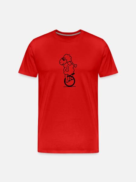 Einradschaf - Männer Premium Bio T-Shirt - Rot
