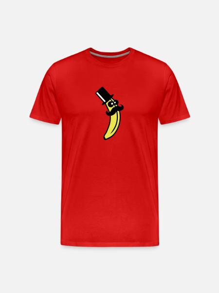 Sir Mustache Banana - Men's Premium Organic T-Shirt - red