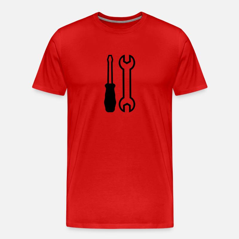 Werkzeug - Männer Premium Bio T-Shirt - Rot