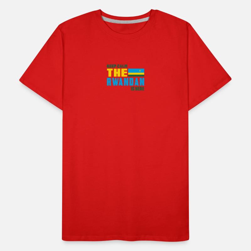 Design drapeau Rwanda Keep Calm T-shirt bio Premium Homme