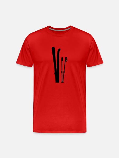 Ski - Männer Premium Bio T-Shirt - Rot