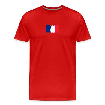 Drapeau Bleu Blanc Rouge Brush - T-shirt bio Premium Homme - rouge - Devant - Damien (186cm)
