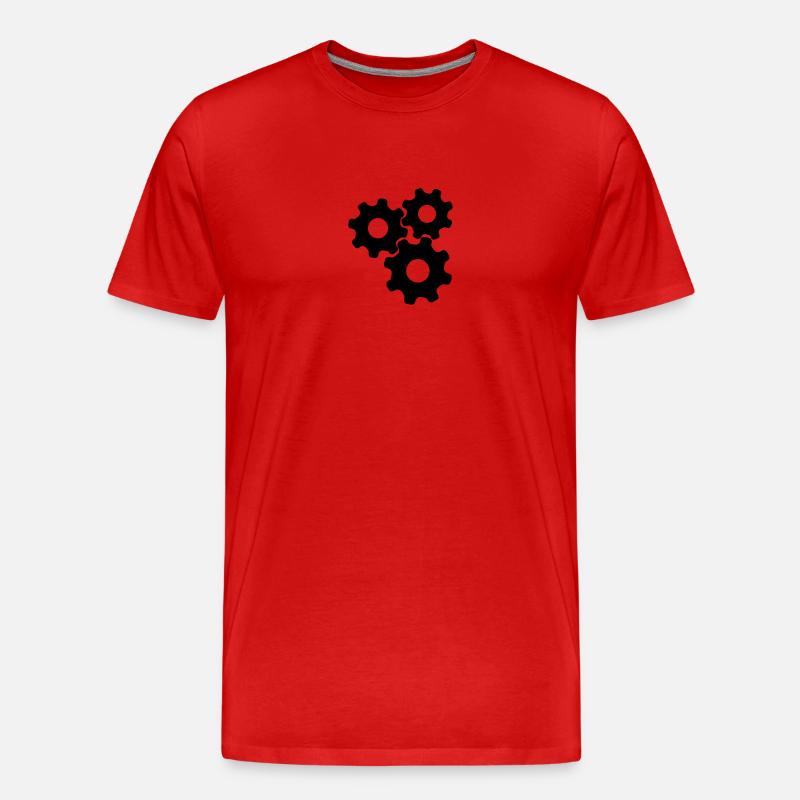 Gears - Männer Premium Bio T-Shirt - Rot