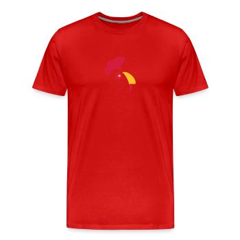 Chicken - Men's Premium Organic T-Shirt - red - Front - Damien (186cm)