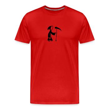 Tod mit Sense Comic Cartoon - Männer Premium Bio T-Shirt - Rot - Vorne - Damien (186cm)