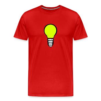 Light bulb (3 colors) - Men's Premium Organic T-Shirt - red - Front - Damien (186cm)