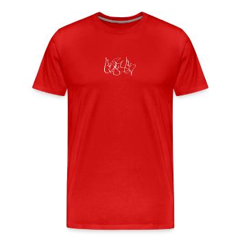 KICK Inspired by classic throw-up graffiti styles  - Männer Premium Bio T-Shirt - Rot - Vorne - Damien (186cm)