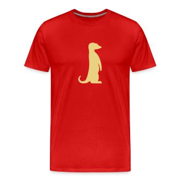 Erdmännchen - Männer Premium Bio T-Shirt - Rot - Vorne - Damien (186cm)