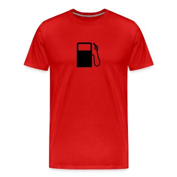 pump gas station refuel - Men's Premium Organic T-Shirt - red - Front - Damien (186cm)