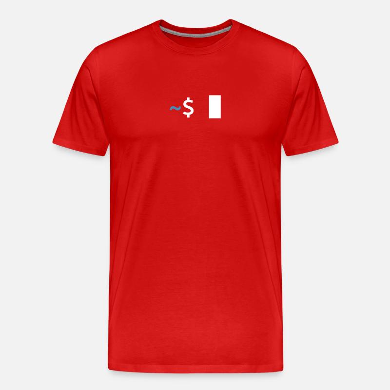 Linux Shell Command - Men's Premium Organic T-Shirt - red