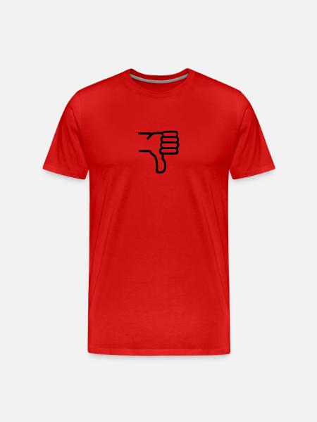 Daumen runter - Männer Premium Bio T-Shirt - Rot