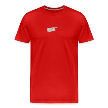 Ouvre-lettre | Coupe-papier - T-shirt bio Premium Homme - rouge - Devant - Damien (186cm)