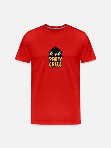 Cool Party Crew Penguin - Men's Premium Organic T-Shirt - red