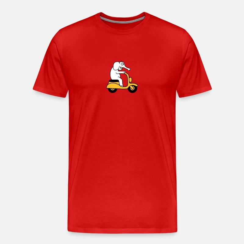 Moped Elephant - T-shirt bio Premium Homme - rouge
