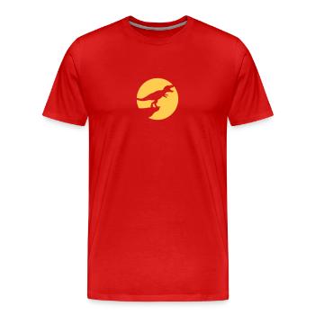 cool design nachts mond klippe heulen wolf t-rex t - Männer Premium Bio T-Shirt - Rot - Vorne - Damien (186cm)