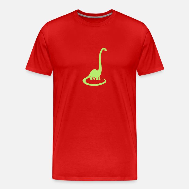 Dinosaurier - Männer Premium Bio T-Shirt - Rot