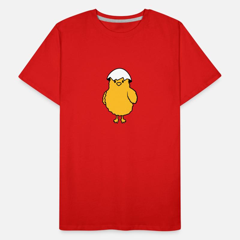Chicks with eggshell on the head Men's Premium Organic T-Shirt