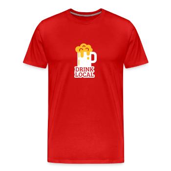 drink local - Männer Premium Bio T-Shirt - Rot - Vorne - Damien (186cm)