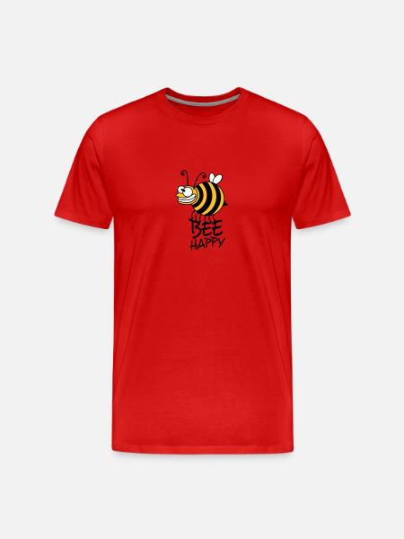 Thick crazy bee bee happy - Men's Premium Organic T-Shirt - red