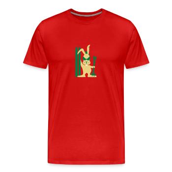 Skihase / ski bunny (3c) - Männer Premium Bio T-Shirt - Rot - Vorne - Damien (186cm)
