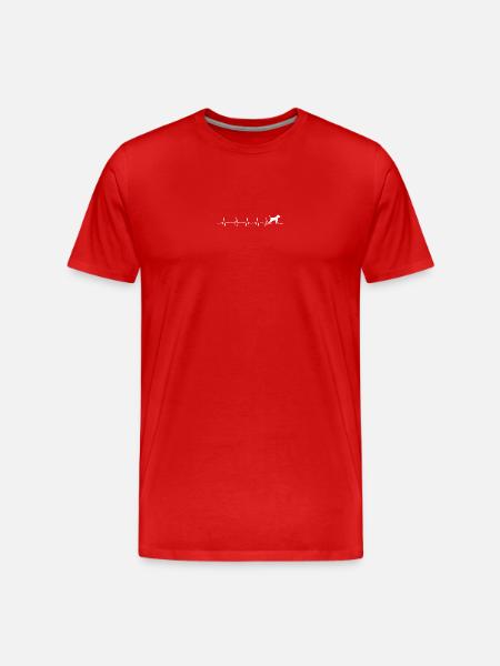 Pup Heartbeat Silhouette - Men's Premium Organic T-Shirt - red