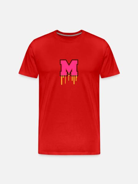 Letter M - Männer Premium Bio T-Shirt - Rot