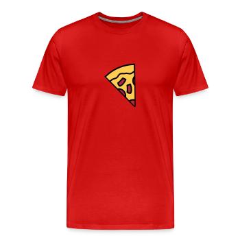 paprika morceaux pizza ronde gros dessin animé ban - T-shirt bio Premium Homme - rouge - Devant - Damien (186cm)