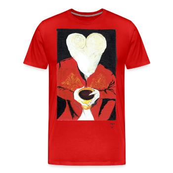 Dracula Altes Gemälde - Männer Premium Bio T-Shirt - Rot - Vorne - Damien (186cm)