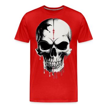 Totenkopf - Männer Premium Bio T-Shirt - Rot - Vorne - Damien (186cm)