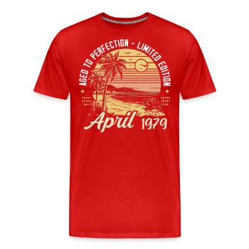 46ème Anniversaire Oldtimer Avril Millésime 1979 Avril - T-shirt bio Premium Homme - rouge - Devant - Damien (186cm)