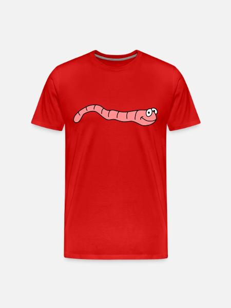 Funny Worm - Men's Premium Organic T-Shirt - red